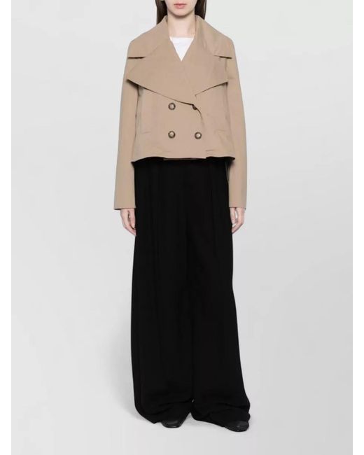 Emporio Armani Natural Cropped Cotton Jacket Double Breasted Design