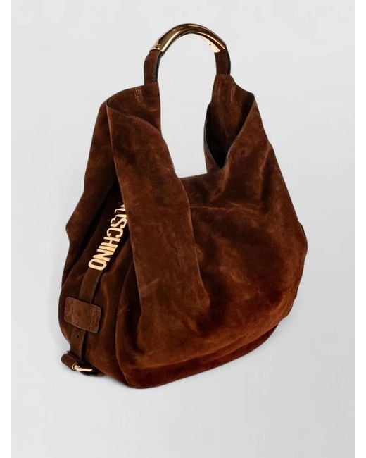 Moschino Brown Shoulder Bag Adjustable Strap Tone Hardware