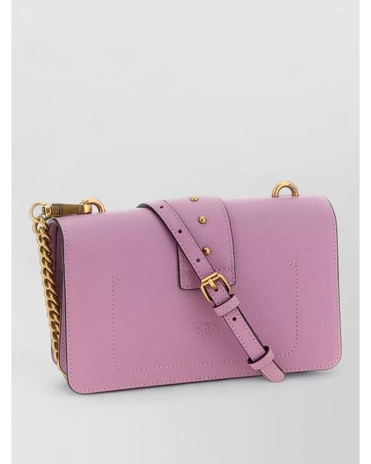 Pinko Purple Love One Bird Motif Chain Shoulder Bag