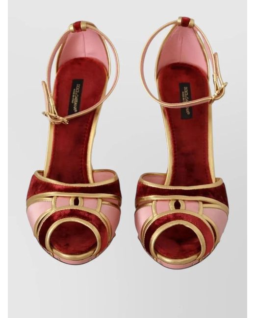 Dolce & Gabbana Multicolor Leather Ankle-Strap High-Heel Sandals