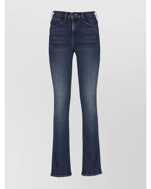 Mother Blue Denim Straight-Leg Jeans