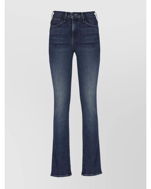 Mother Blue Denim Straight-Leg Jeans