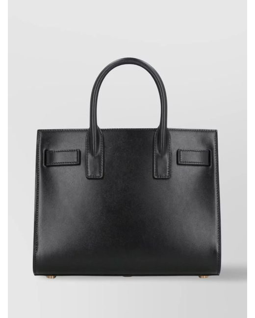 Saint Laurent Black Small Sac De Jour Leather Tote Bag