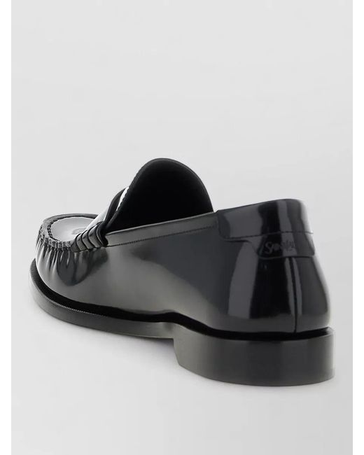 Saint Laurent Black Leather Loafers for men