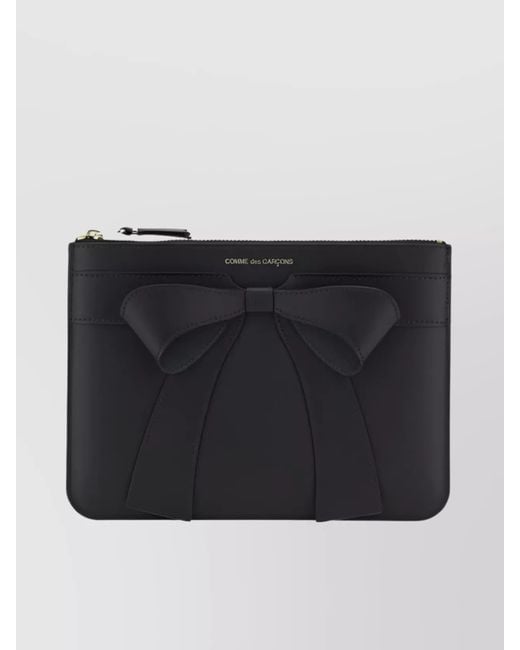Comme des Garçons Black Leather Bow Coin Purse for men