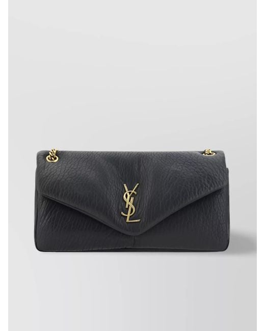 Saint Laurent Black Calypso Medium Leather Shoulder Bag
