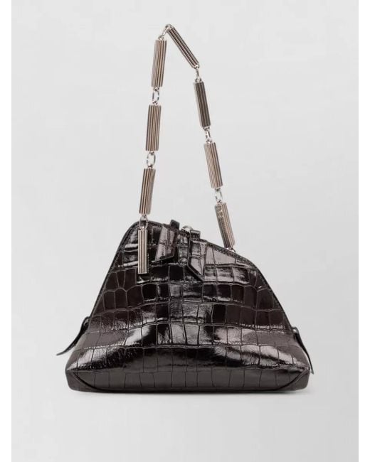 The Attico Black Devon Leather Clutch Bag