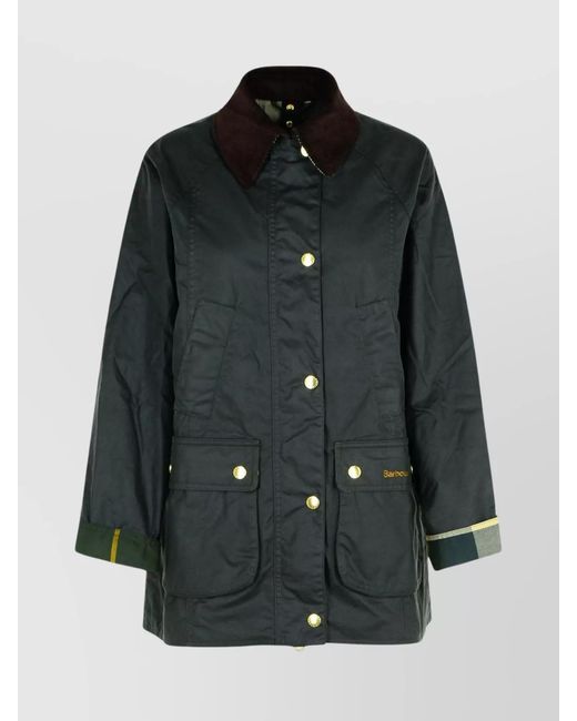 Barbour Black 'Coton Ciré Vert' Jacket
