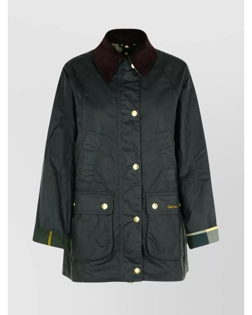 Barbour Black 'Coton Ciré Vert' Jacket