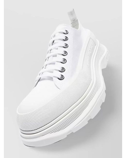 McQueen White Canvas Low-Top Sneakers for men