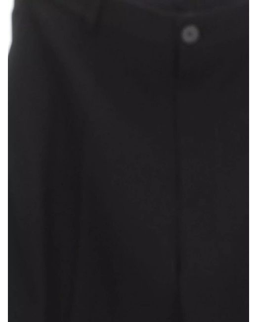 Balenciaga Black Wool High-Rise Wide-Leg Tailored Trousers
