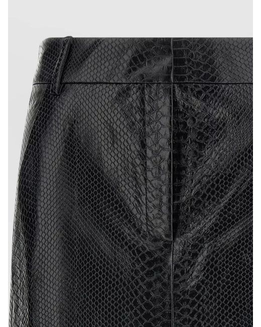 ANDAMANE Black Xania High Waist Snake Print Skirt
