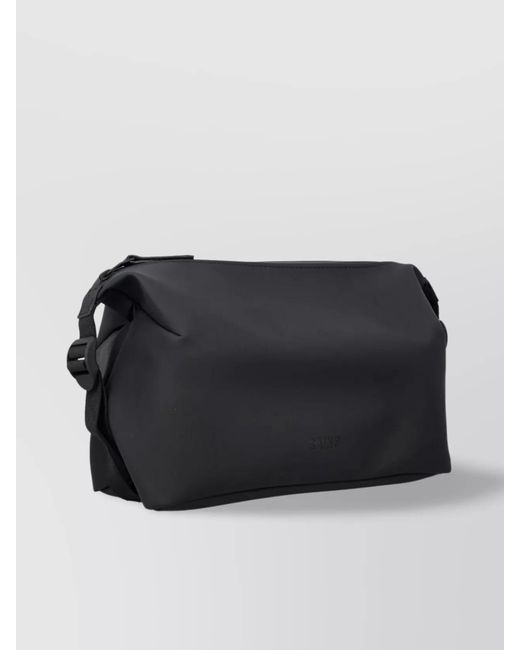 Rains Black Hilo Waterproof Travel Bag With Adjustable Strap for men