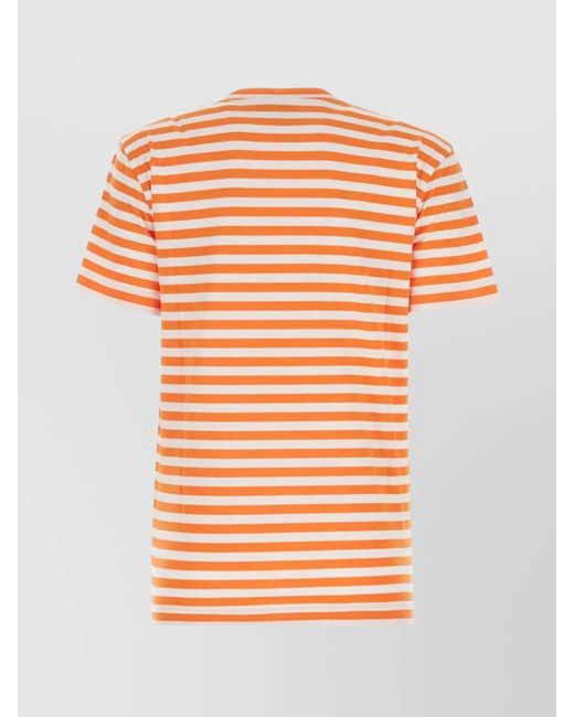Patou Orange Embroidered Cotton T-Shirt