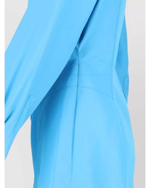 Fendi Blue Long Sleeve Collared Knee Length Jacket