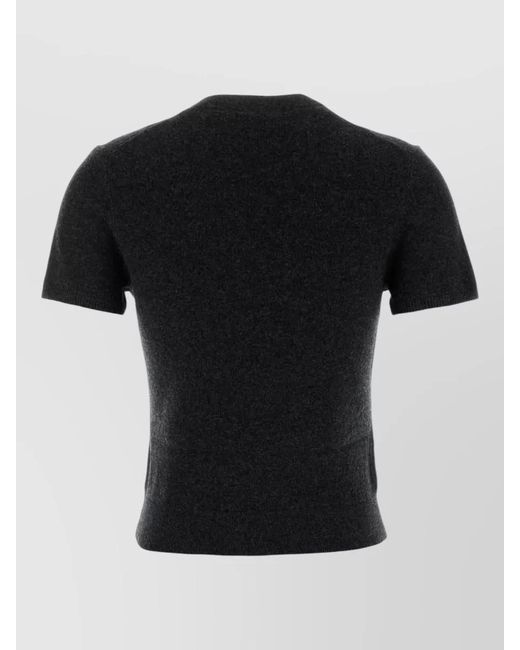 Alexander Wang Black Wool Logo-Print Knitted Top