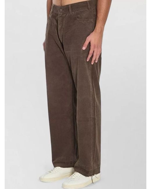 Céline Brown Cotton Corduroy Low-Rise Straight-Leg Jeans for men