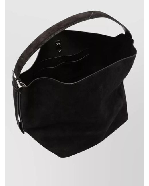 Totême Black Suede Leather Shoulder Bag