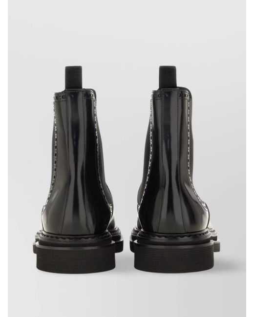 Dolce & Gabbana Black Leather Chelsea Ankle Boots for men