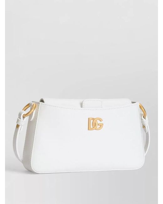 Dolce & Gabbana White Devotion Calf Leather Phone Bag