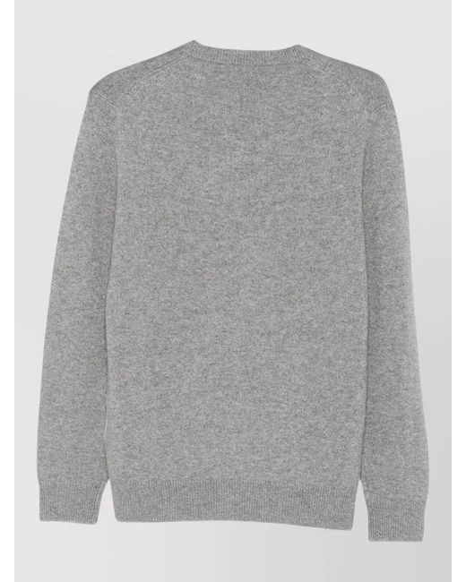 Ballantyne Gray Cashmere Argyle Crew Neck Jumper for men