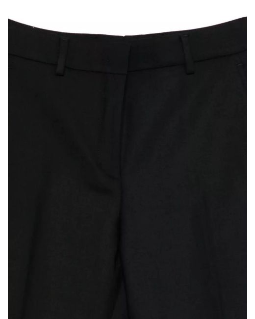 Incotex Black Wool Tapered Tailored Trousers