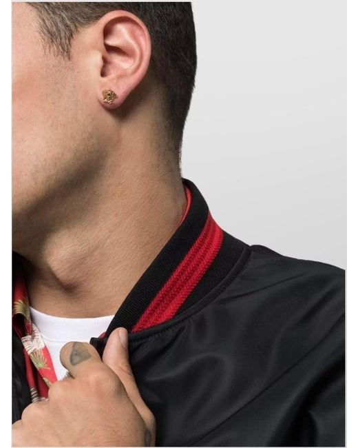 Versace Metallic Medusa Stud Earrings for men