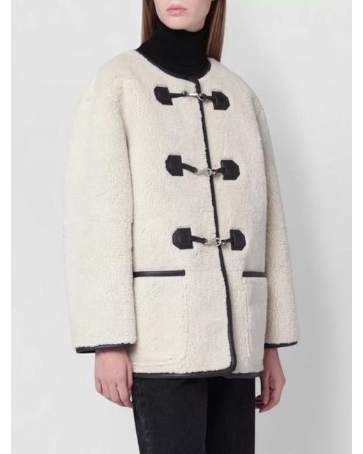 DUNST Natural Coat Contrast Trim Patch Pockets Textured