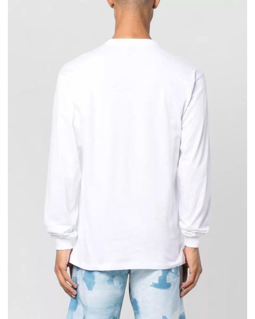 BLUE SKY INN White Logo Crew Neck Long Sleeve T-Shirt for men