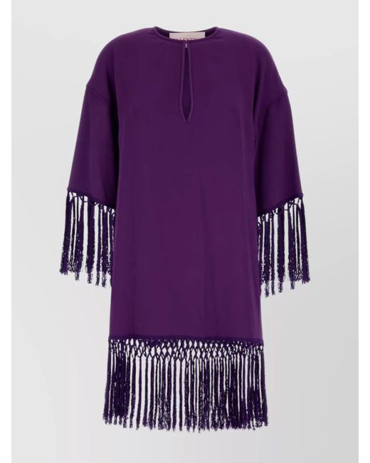 Valentino Garavani Purple Silk Mini Dress