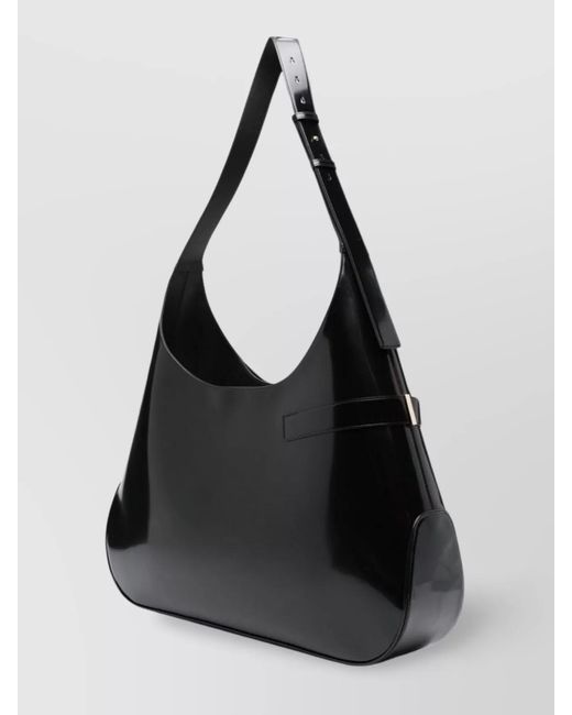 Ferragamo Black Gancini Leather Shoulder Bag
