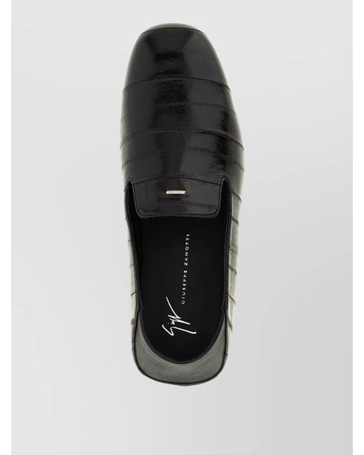 Giuseppe Zanotti Black Rupert 10 Round Toe Textured Slippers for men