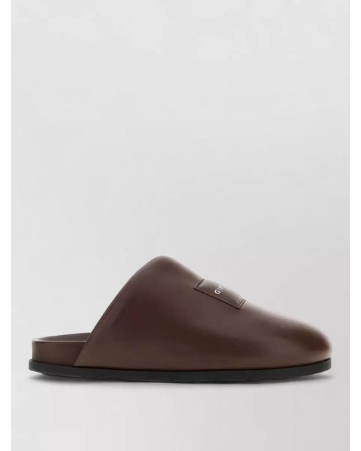Givenchy Brown Leather Slippers Flat Sole Design for men
