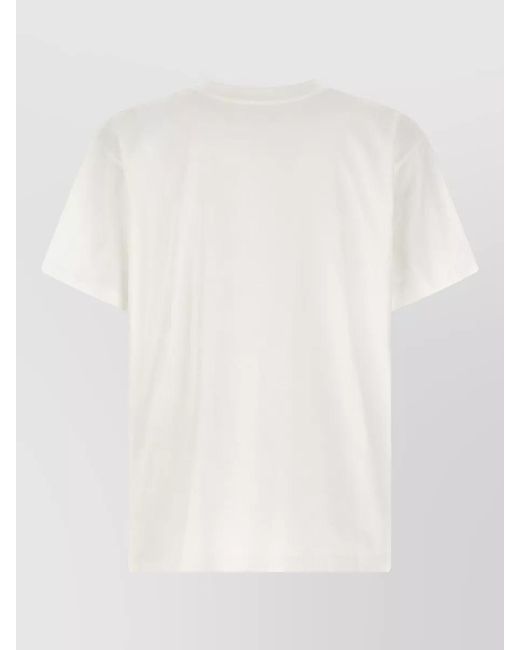 MM6 by Maison Margiela White Cotton Graphic Print T-Shirt for men