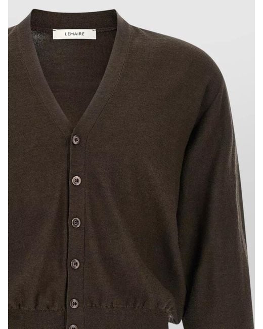 Lemaire Black V Neck Knitwear Long Sleeve Sweater for men