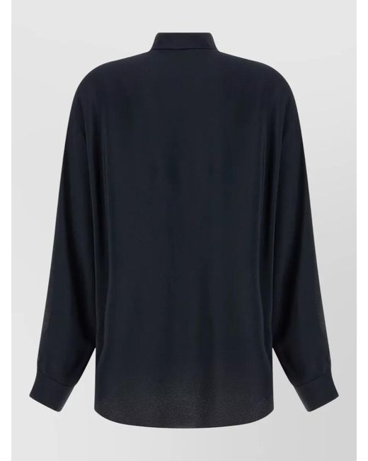 Fabiana Filippi Blue Polo Collar Long-Sleeve Shirt