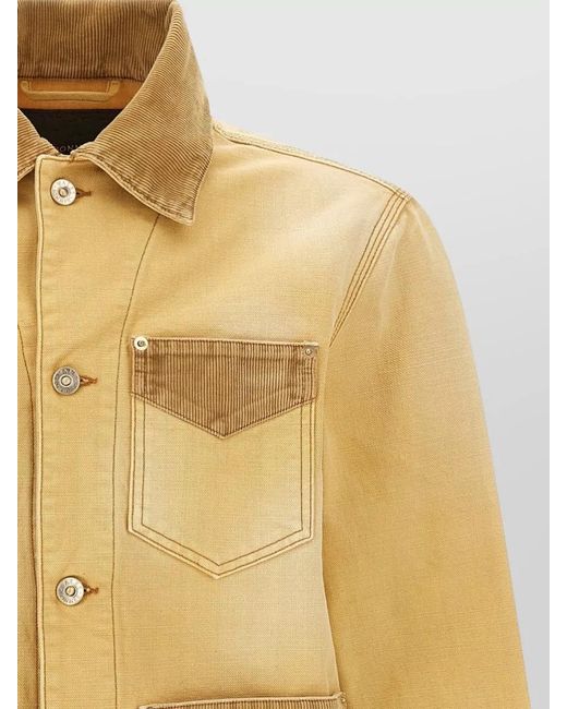 Wales Bonner Yellow Sierra Jacket Chest Pockets Corduroy Accents for men