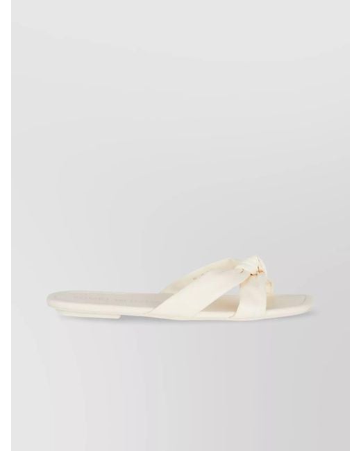 Stuart Weitzman Natural Leather Slides