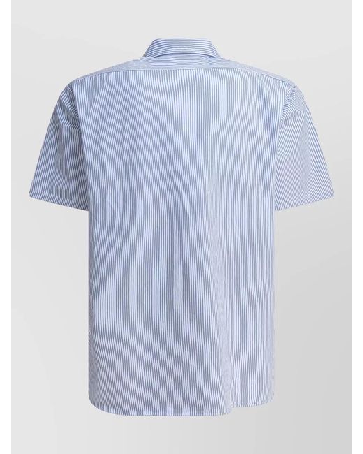Beams Plus Blue Workwear Shirt Button Down Collar Stripes for men