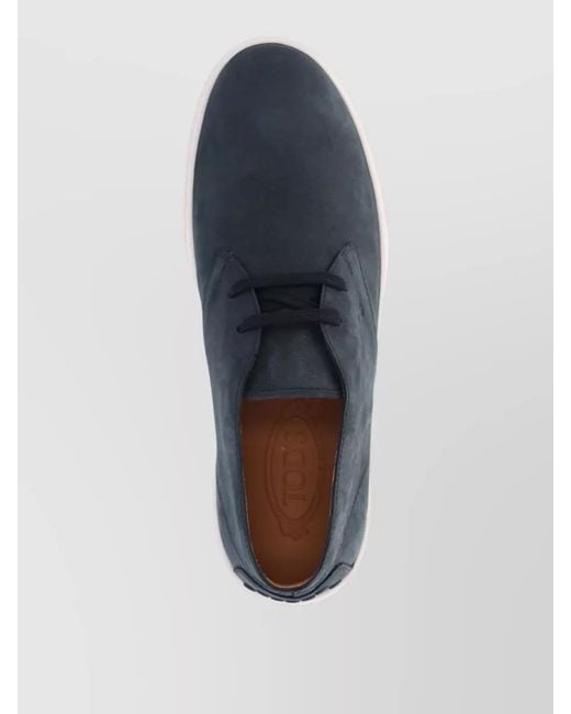 Tod's Blue Leather Low-Top Boots for men