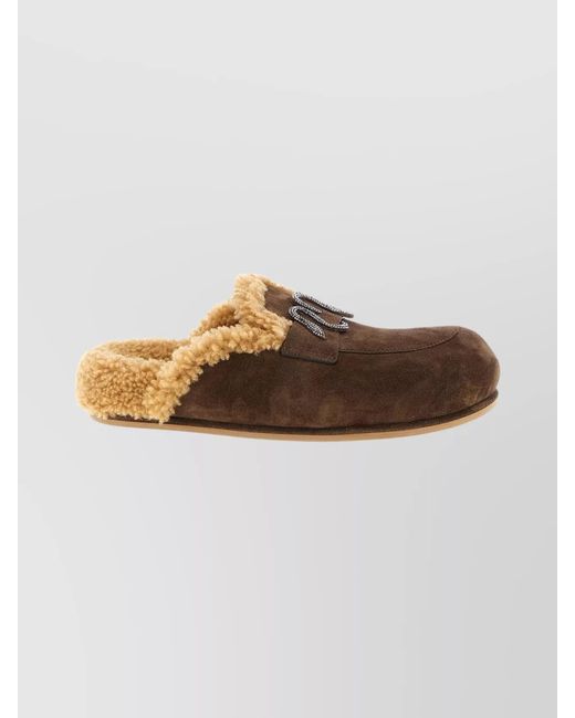 Rene Caovilla Brown Leather Morgana Mules