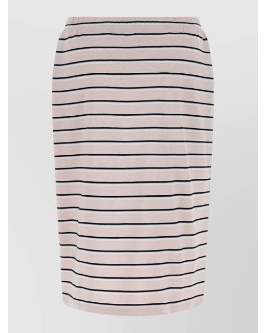 ROTATE BIRGER CHRISTENSEN Gray Cotton Jersey Midi Straight Skirt