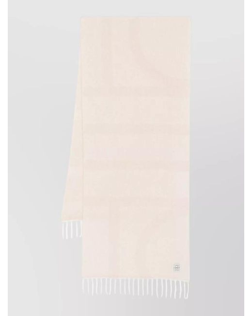 Totême Natural Jacquard Fringed Scarf
