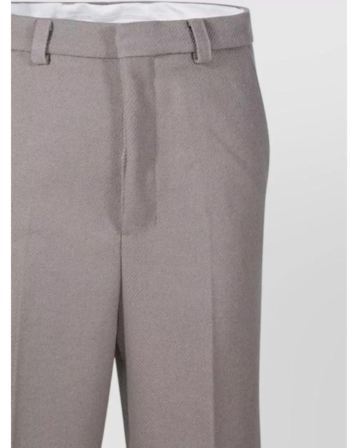 AMI Gray Tailored Trousers Straight Leg Belt Loops for men