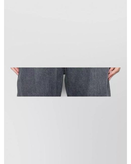 The Attico Blue Checked Nylon Silk Top Curved Hem