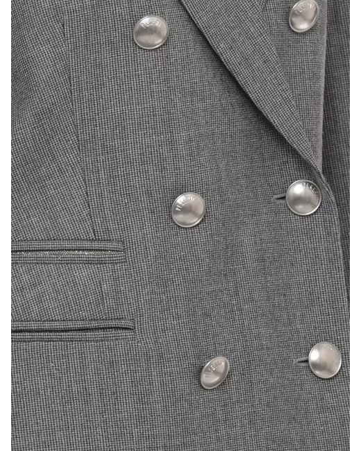 Peserico Gray Double Breasted Tailored Jacket Peak Lapel