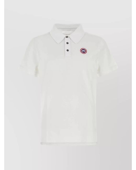 Canada Goose White Polo Shirts for men