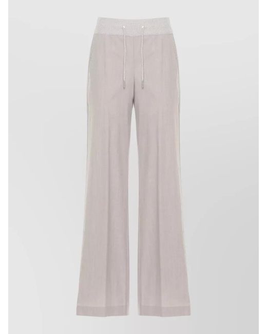 Panicale Multicolor Straight Leg Pants Side Light Detailing