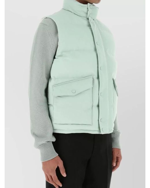 McQueen Green Sleeveless Padded Jacket for men
