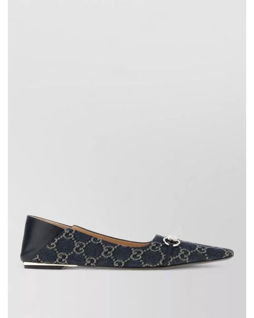 Gucci Multicolor Denim Ballerina Flats